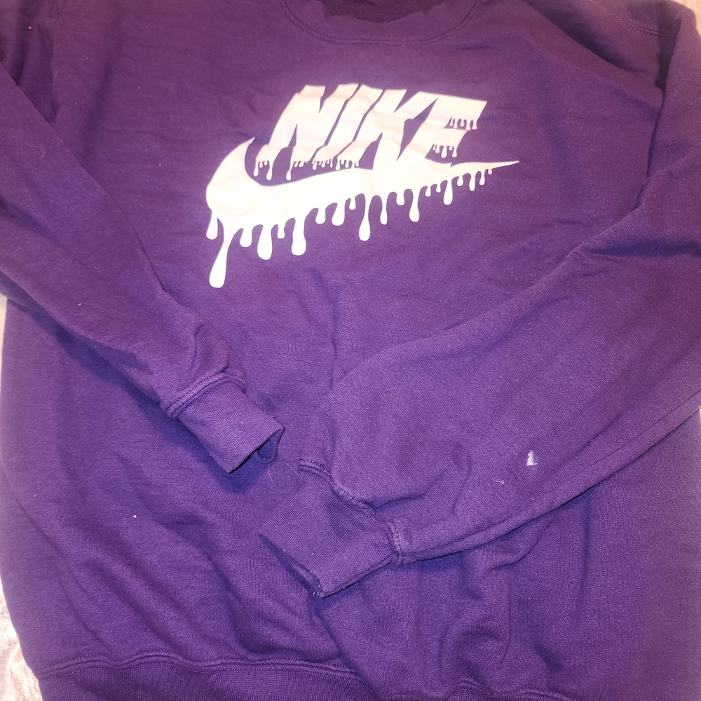 Men's Drip Logo Purple Crewneck Sweater